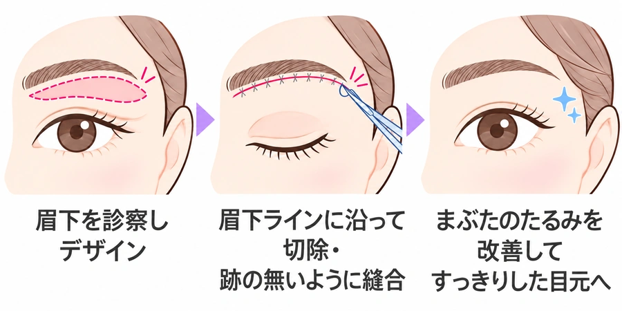 眉下切開の施術のしくみ