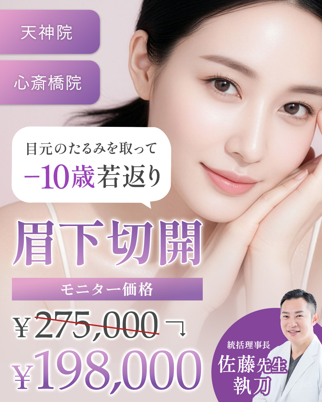 眉下切開モニター